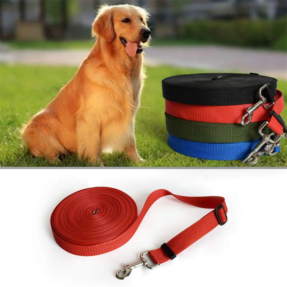 

15M Cat Dog Nylon Training Harness Leash Width 2.5Cm Pet Puppy Dog Long Adjustable Traction Lead Collar Traction Rope Belt