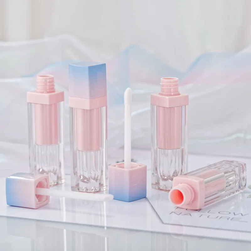 10/30/50pcs 4.5ml Square Makeup Liquid Empty Lipstick Lip Gloss Tubes Gradient Pink Cosmetic Packaging Container Wholesell