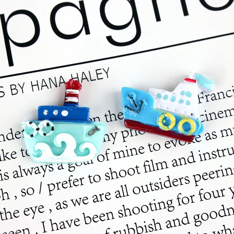 10Pcs/lot Flatback Resin Cabochon Ship DIY Phone Decoration Flat back Resin Cabochons Accessories Scrapbooking Craft 22x23mm