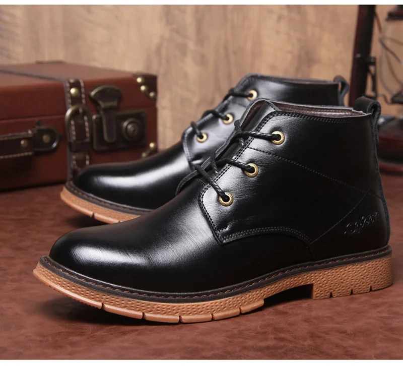 New Autumn Early Winter Boots Men Genuine Leather Shoes Soft Comfortable Cow Leather Men Ankle Boots Male Footwear A1851