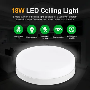 

LED Round Disc Plate Lamp Ceiling Light Energy-saving for Home Bedroom Kitchen BJStore