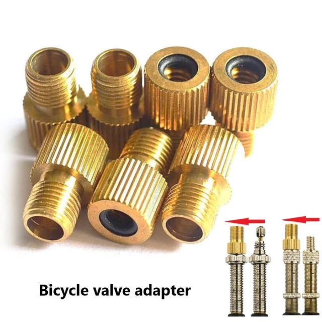 Presta - Tapones de válvula de aleación anodizada y cobre Presta a Schrader  Adaptador de válvula de bicicleta