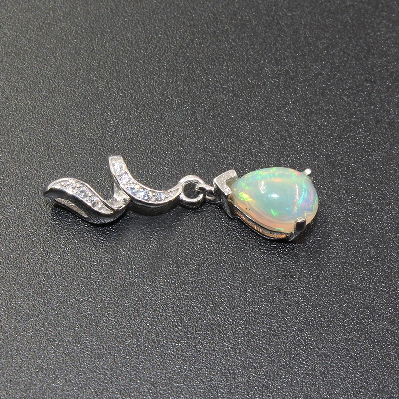 Женский серебряный Опаловый кулон из серебра 925 пробы с опалом 6 мм * 8 мм|Подвески|