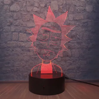 

Rick and Morty 3D LED Night Light 7 Colors Changing Table Lamp Baby Room Mood Light Decor Favorite Cartoon Pretty Gift for Child