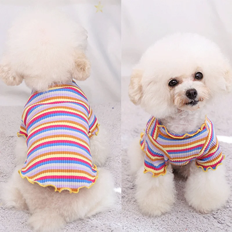 Summer Dog Clothes Thin Sweater Vest T Shirt For Small Large Dogs Cat Shirt Stripe Pet Clothing Chihuahua Puppy Dog Vest Pajamas