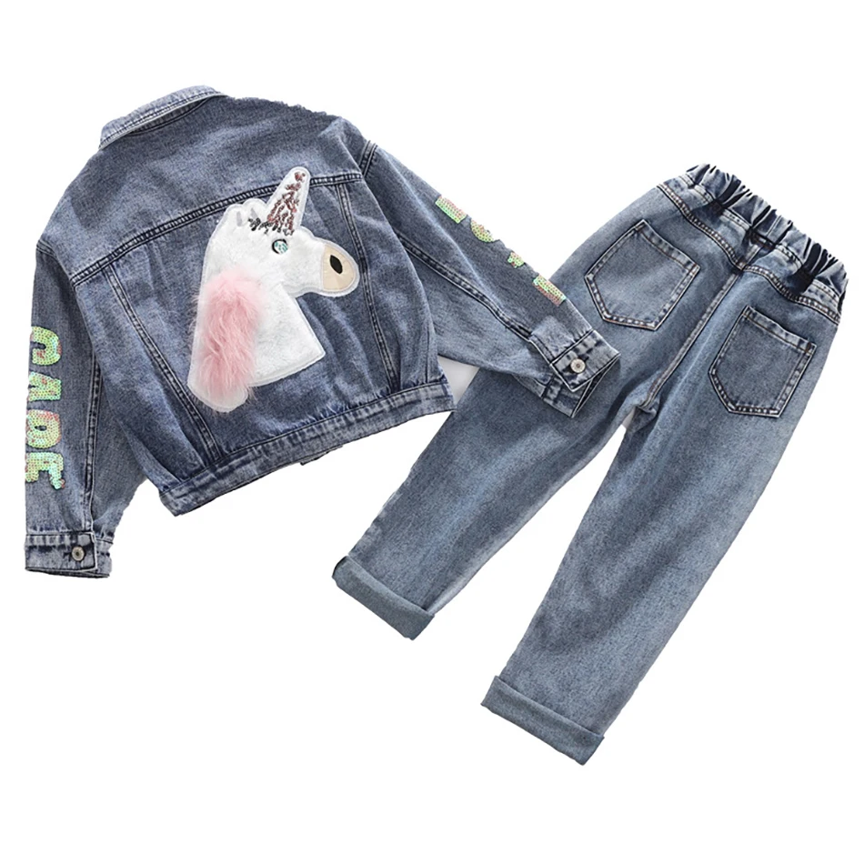 VOGUEON Girls Denim Jacket and Pants 