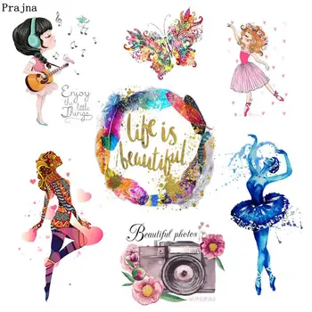 

Prajna Fashion Ballet Girl Iron On Patches For Clothing Heat Transfer Vinyl Patch Stickers Iron On Transfers Thermal Badges DIY