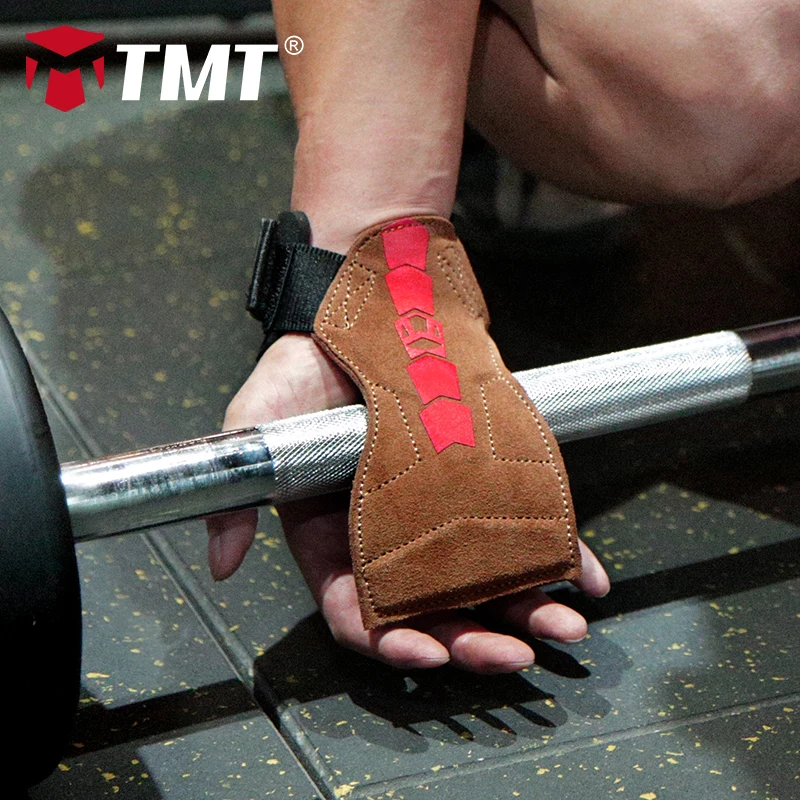 

TMT Weight Lifting Palm Protector Wrist Wraps Support Hand Grips Gym Crossfit Training Gloves Pull Up Wristbands Fitness Barbell