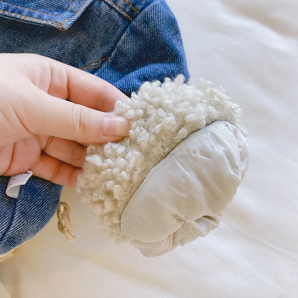 New Spring Winter Kids Denim Jacket Baby Boys Girls Warm Coat Fashion Children Outerwear Toddler Baby Clothes