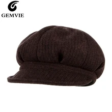 GEMVIE 6 цветов, модная плоская кепка для женщин, кепка Baker boy, восьмиугольная кепка, кепка Newsboy, осенне-зимняя шапка