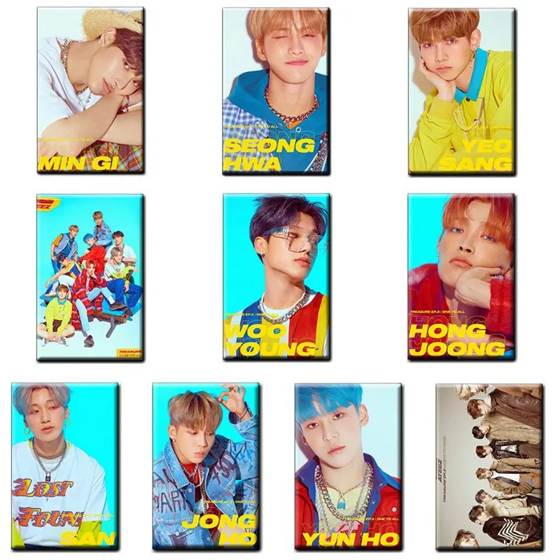 10 шт./компл. Kpop ATEEZ Фотокарточка открытка тонкий волновой альбом KPOP Lomo наклейки