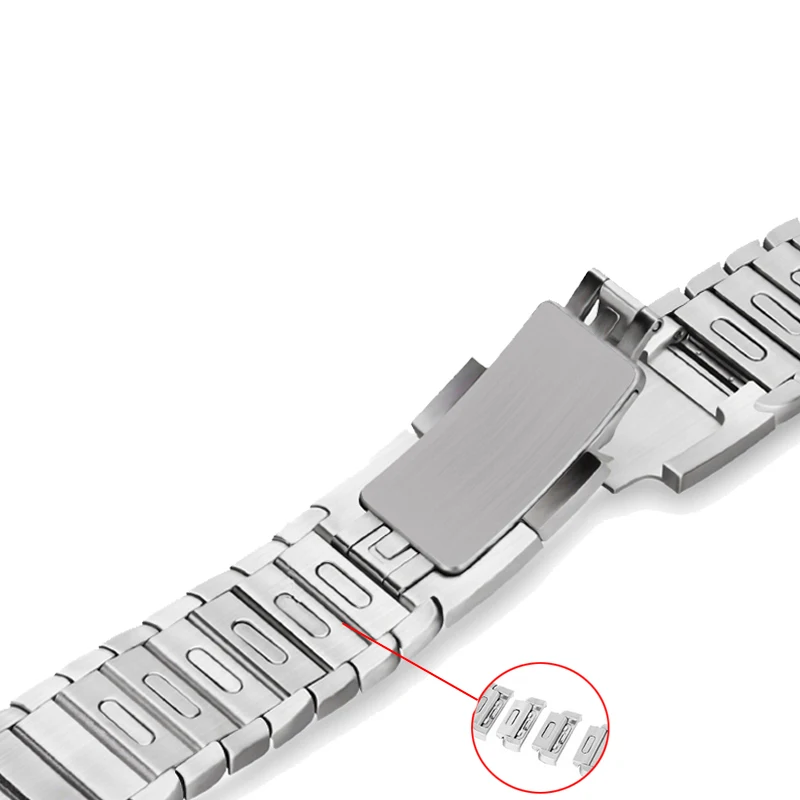Ремешок с пряжкой для apple Watch band 4(iwatch 5) 44 мм 40 мм apple watch 3 2 1 42 мм 38 мм из нержавеющей стали 316L link gen.6th - Цвет ремешка: silver A