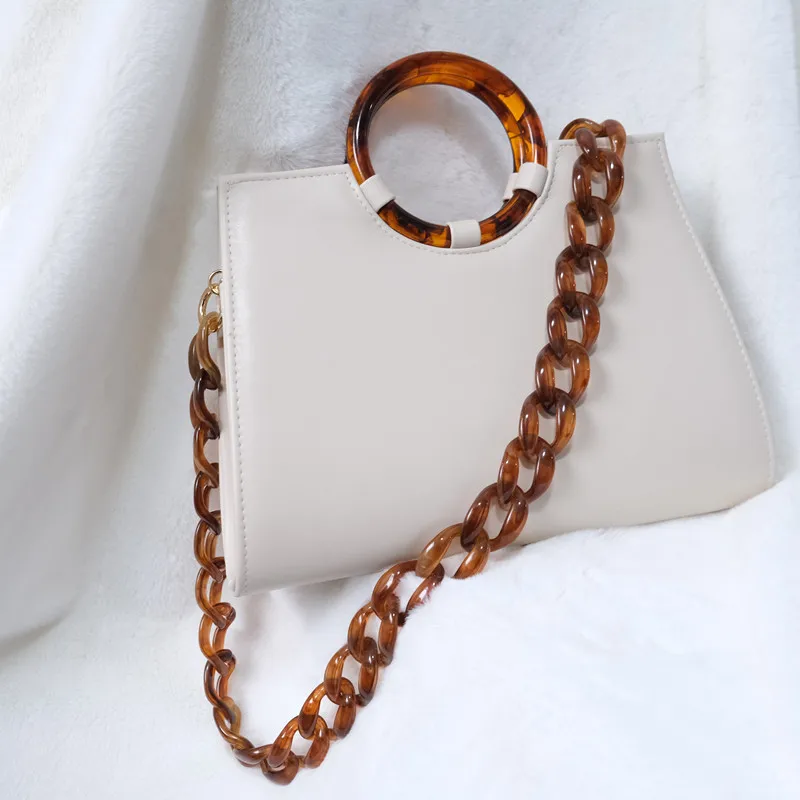 Neue Mode Frau Tasche Zubehör Abnehmbare Ersatz Blau Rosa Braun Acryl Kette Luxus Strap Harz Schulter Kupplung Kette – Detail 16