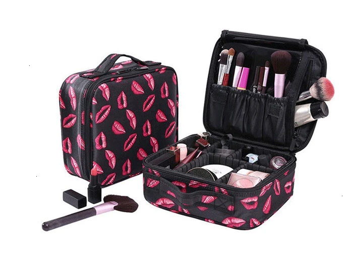 Новая сумка для макияжа профессиональная косметическая сумка Водонепроницаемая женская сумка для макияжа Органайзер для макияжа большая емкость для хранения дорожные сумки