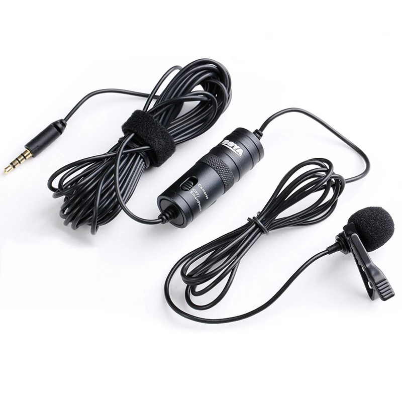 

BY-M1 3.5mm Audio Video Record Lavalier Lapel Clip Microphone for iPhone Android Mac Vlog Mic for DSLR Camera Camcorder Recorder