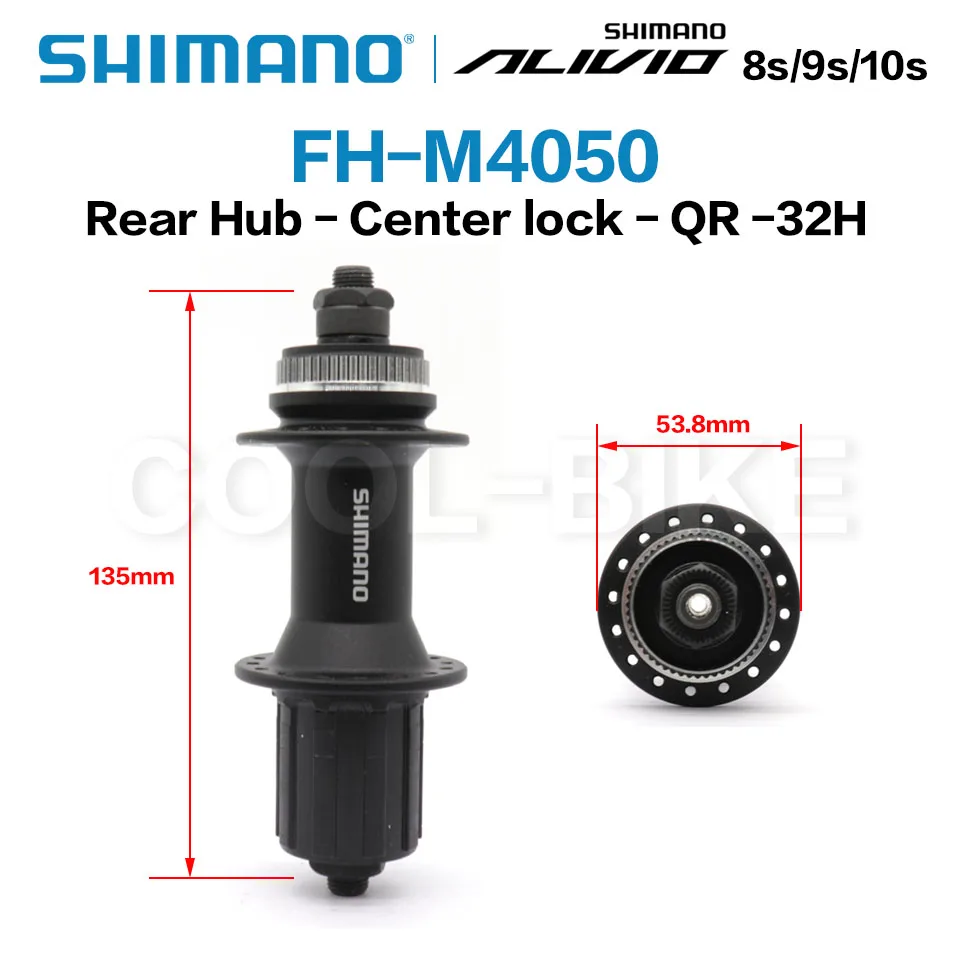 Shimano Alivio Fh M4050 Rear Center Lock Disc Brake Quick Release 8s 9s 10s Fhm4050 Hub