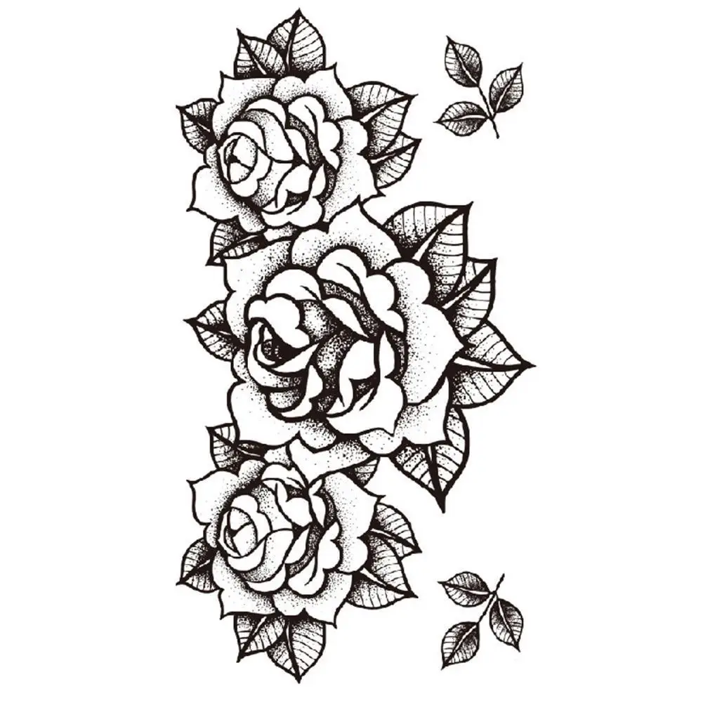 10pc Flower Tattoo Sticker For Men And Women Arm Leg Body Tattoos Waterproof Sexy Temporary Realistic Fake Black Rose Art Tattoo Temporary Tattoos Aliexpress