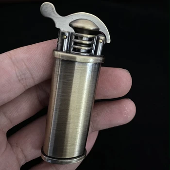 

Retro Free Fire Flint Lighter Grinding Wheel Flint Brass Kerosene Compact Lighter Cigarette Gasoline Windproof Gadgets For Men