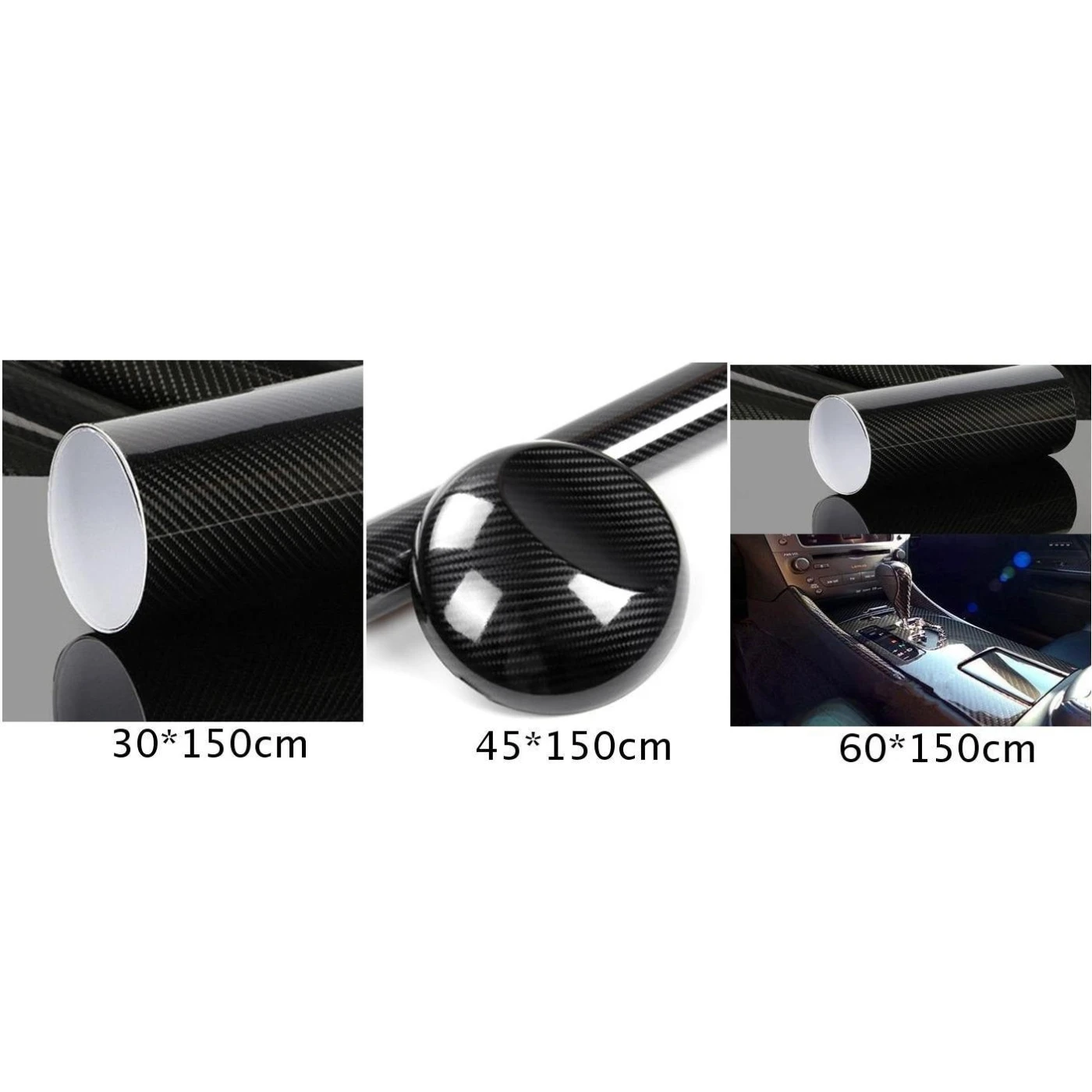 

1 Piece Car 7D Premium High Gloss Carbon Fiber Vinyl Wrap Bubble Car Free Air Release Decals Automobiles Foil
