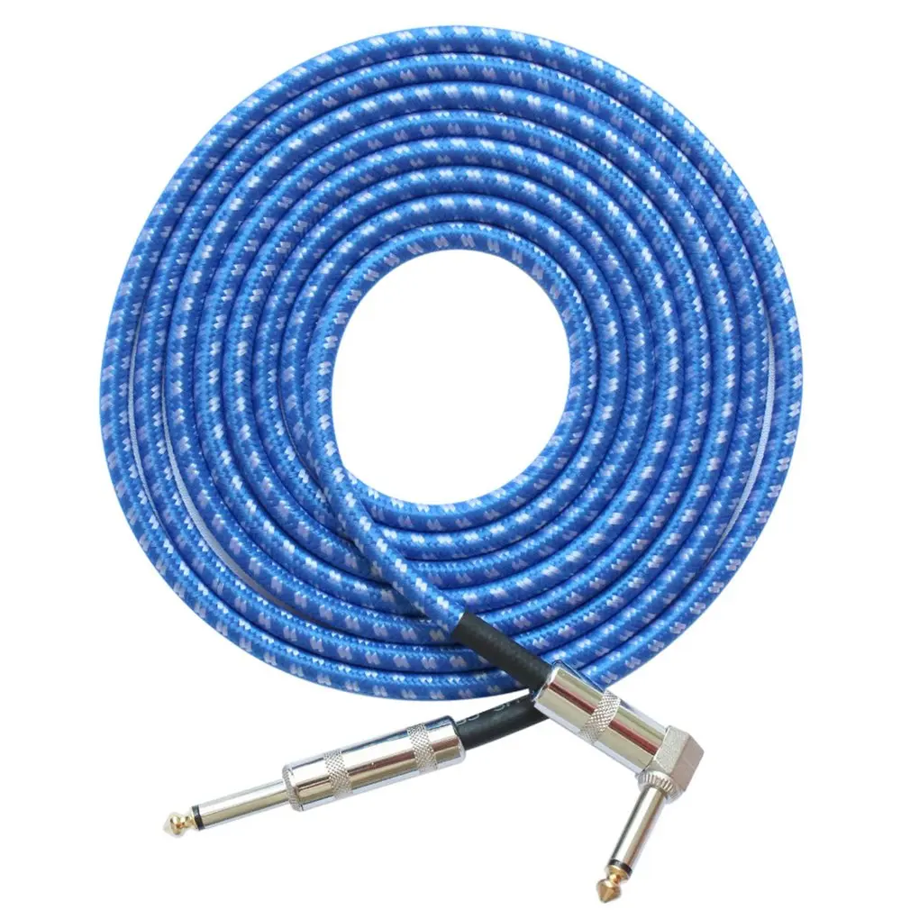 

Mono Jack Guitar Cable Audio Male to Male Cable Wire Cord Knitting Copper 6.35mm Straight Plug For Electric Instruments