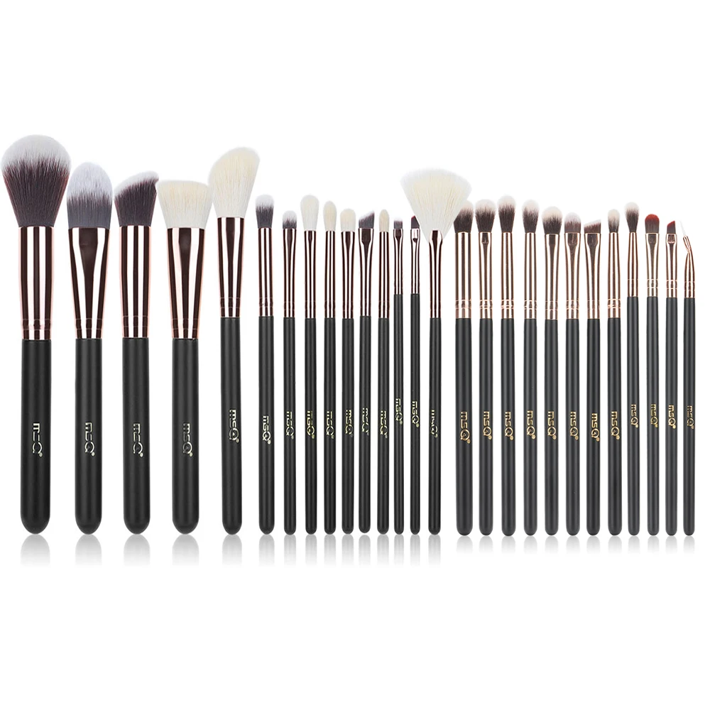 

MSQ 6-27PCS Rose Gold Makeup Brushes Set Powder Foundation Eyeshadow Liner Blusher Make Up Brush Kits Natural & Synthetic Hair