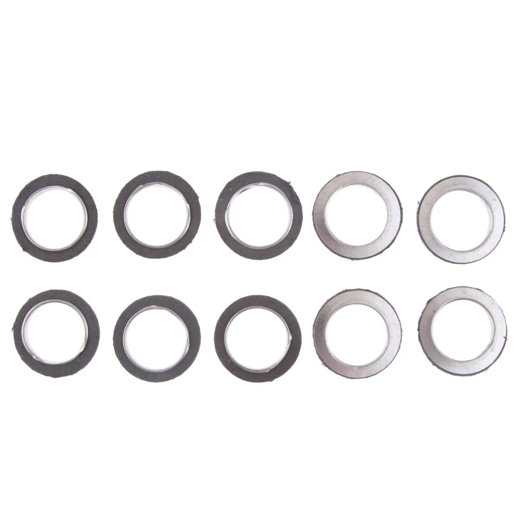 10x Silver Motorcycle Exhaust Pipe Gaskets For Yamaha 100 150 125cc Scooter