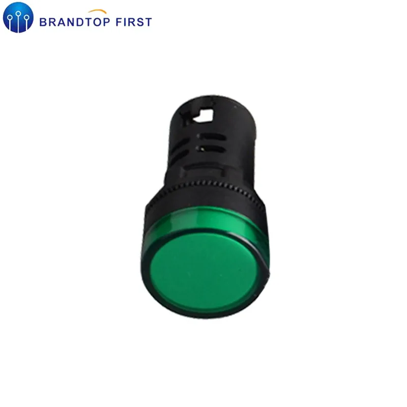 220v Green 22mm 22 мм Индикатор AD16-22DS 6,3 в 12 В 24 В 220 В светодиодный сигнальный фонарь красный/зеленый/Huang/синий/белый индикатор - Цвет: 220v Green 22mm