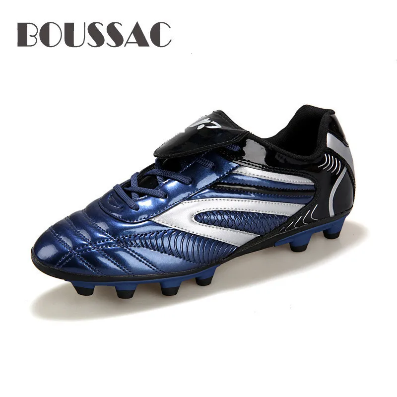 

BOUSSAC Soccer Boots Athletic Soccer Shoes 2018 New Leather Big Size High Top Soccer Cleats Training Football Sneaker