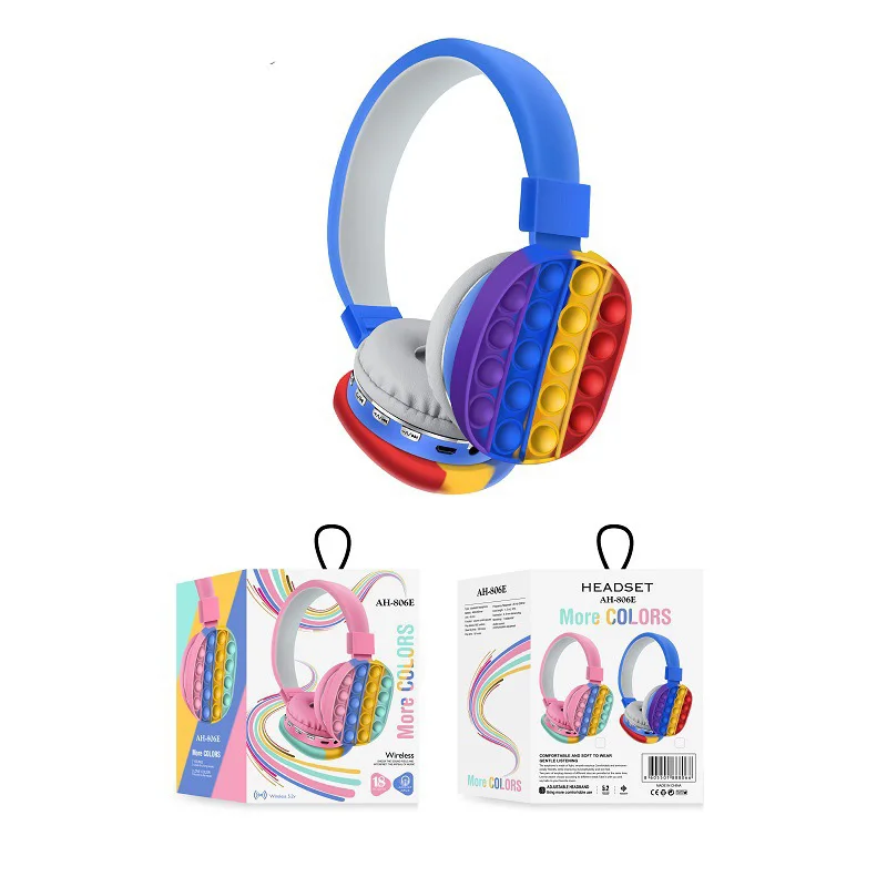 Head-mounted Decompression Creative Silicone Headset Toy Pop Its Fidget Wireless Headphone Toy  Fidget Toy Headphone Gifts попит