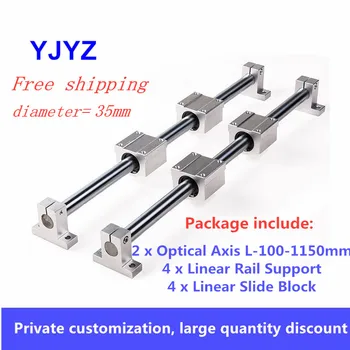 

Free shipping optical axis linear cylindrical guide OD35mm L = 100-1150mm, with 4pc SC35UU slider + 4pc SK35 bearing bracket