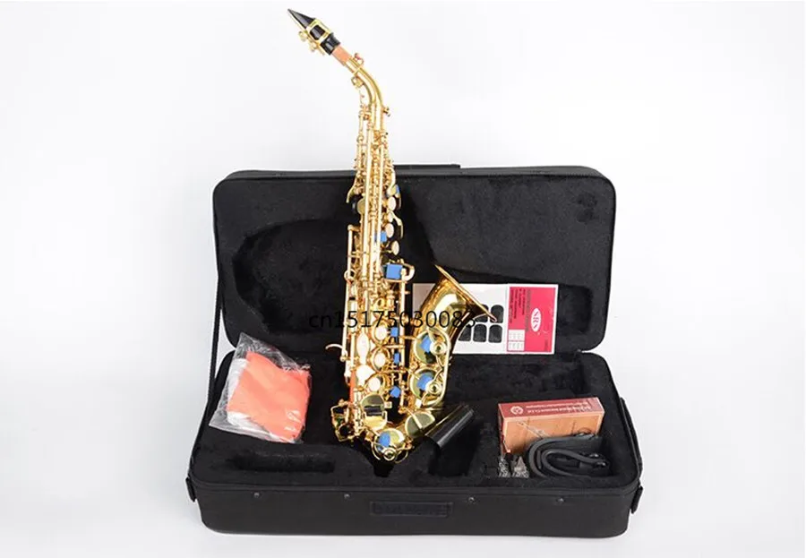Сопрано саксофон том BB изогнутый сопрано sax из Bcreated музыкальный инструмент саксофон Sax для детей и чехол