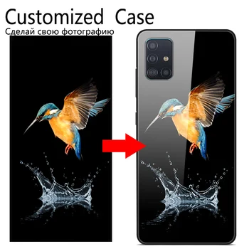 

Custom Personalized Glass Case For Samsung Galaxy A21S A41 M01 A71 A51 S20 Ultra Plus Note 10 S10 Lite M31 A01 Cover Customized
