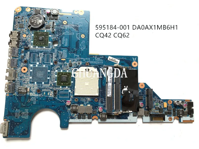 595184-001 DA0AX1MB6H1 для HP CQ42 CQ62 G42 материнская плата I3 + радиатор подходит 595183-001 623915-001