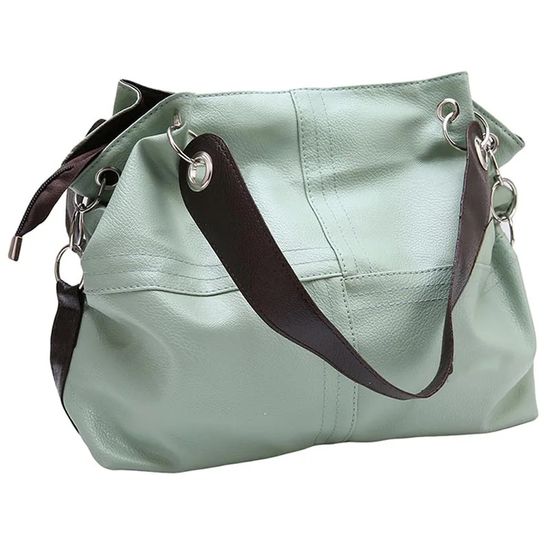 Винтажные женские сумки, повседневные Мягкие Сумки из искусственной кожи, модные сумки через плечо, роскошные женские сумки bolso - Цвет: Green