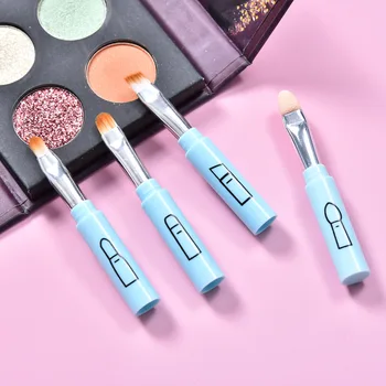

4 in 1 Creative Portable Multifunction Makeup Brushes Set Eye Shadow Brush Lip Brush Angled Brow Brush Smudger makeup brush set