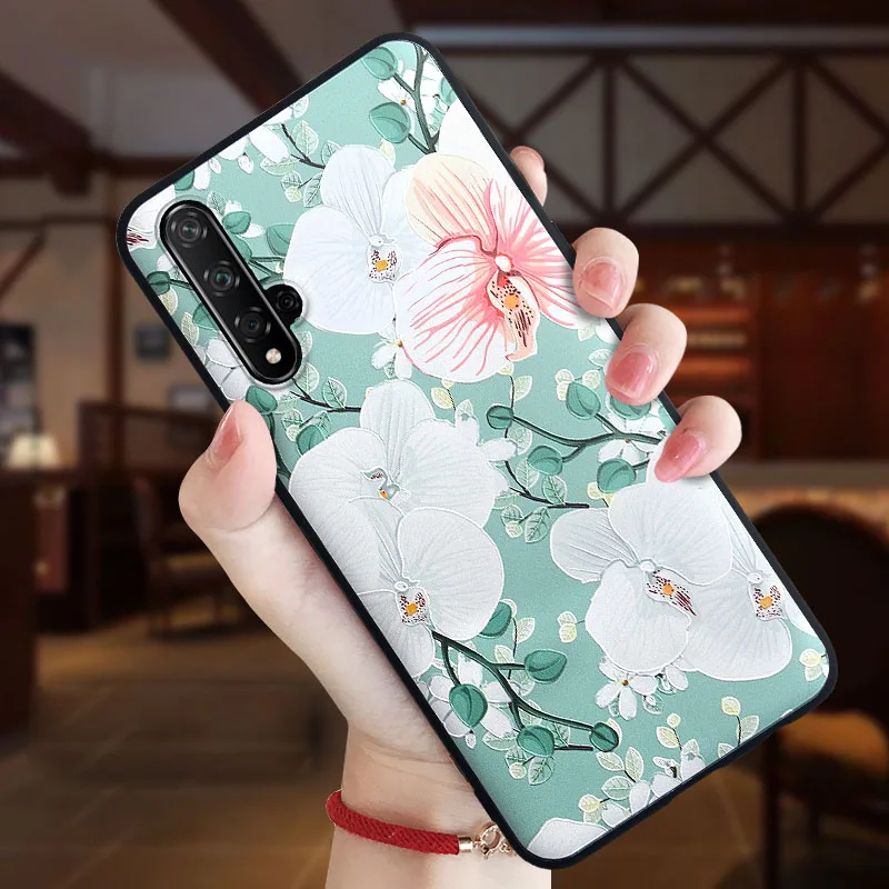 Объемный цветок чехол с тиснением для huawei y9 y6 y7 p10 p20 p30 lite рro mate10 20 30 honor 20 10i 9x 8x p smart чехол из мягкого ТПУ