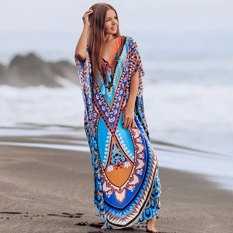 Plus Size Kaftan Swimsuit Cover Up Beach Caftan Dresses Aliexpress 