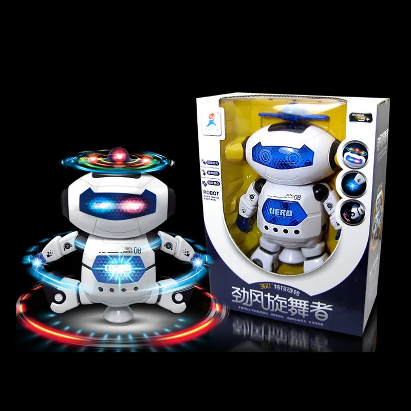 

CHILDREN'S Toy Dancer Robot Dancing Robot 360-Degree Rotating Light Music Toy