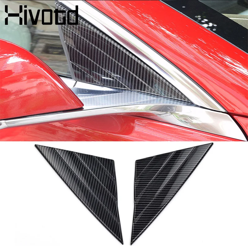 Hivotd для Tesla модель 3 автомобиля из углеродного волокна передняя дверь окно внутренняя треугольная крышка декоративная отделка внешние аксессуары