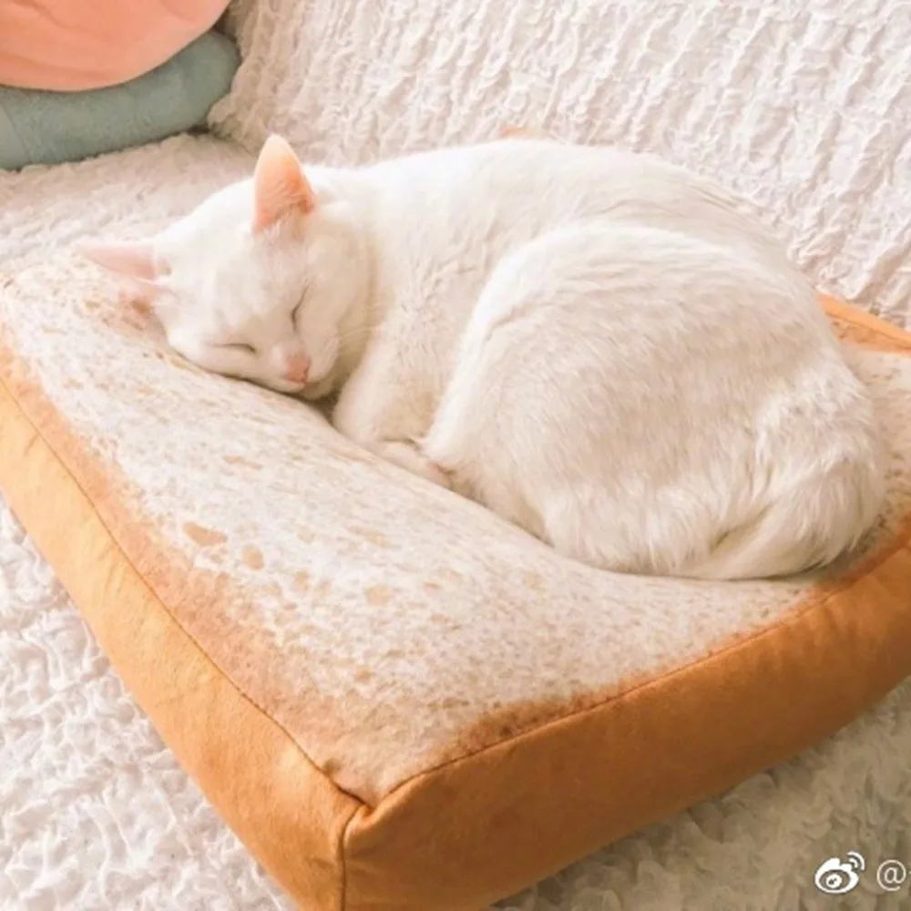 Pet bed dog cat pad blanket kennel durable soft toast bread pouch egg pad quilt cat pet pad set hondenmand donut 30N25 (9)