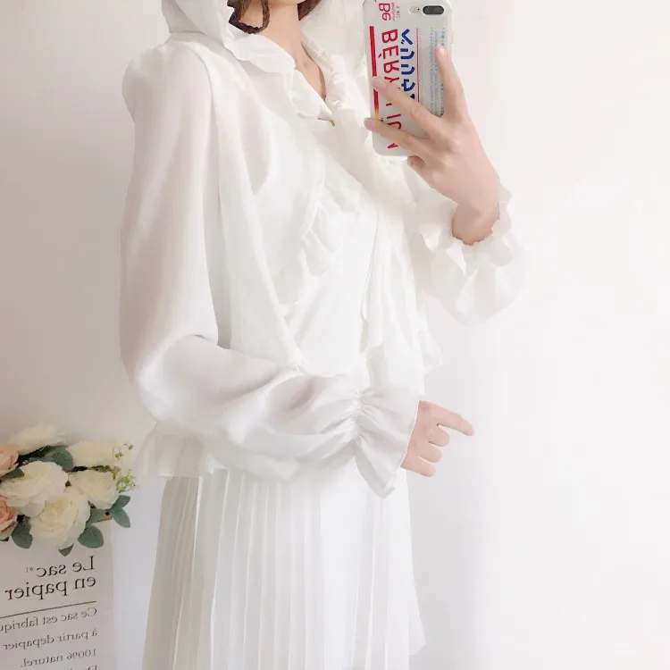 Японский солнцезащитный милый топ Лолиты kawaii Девушка винтажный плащ платок для защиты от солнца викторианское пальто с капюшоном Кружева Готический Лолита пальто cos