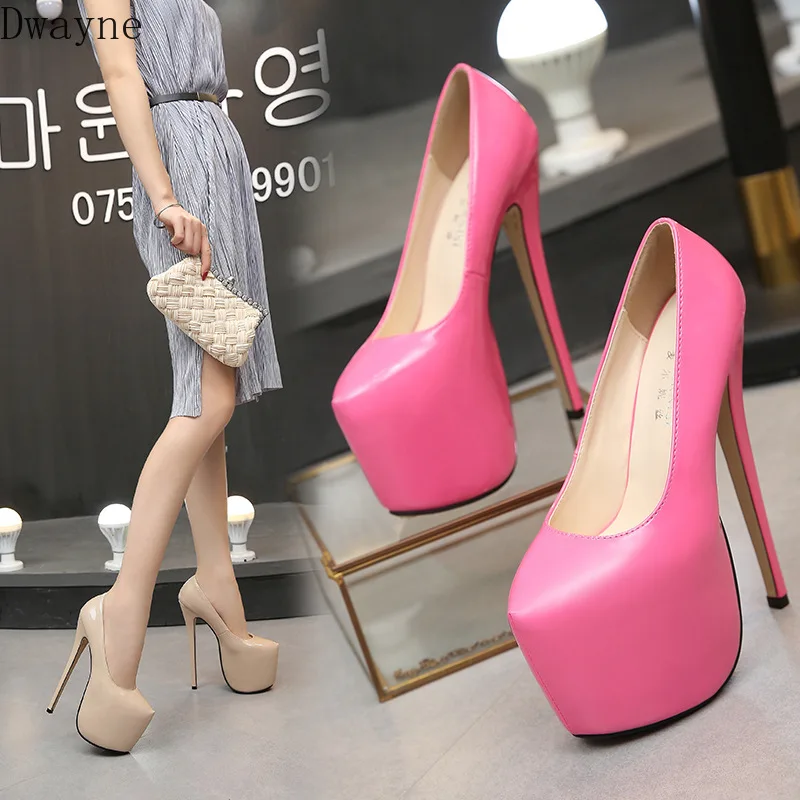 

Europe and America Sexy Model Catwalk High Heels 18 Cm Super High Heel Single Shoes Big Size Womens Shoes Fashion Pumps 42,43,44