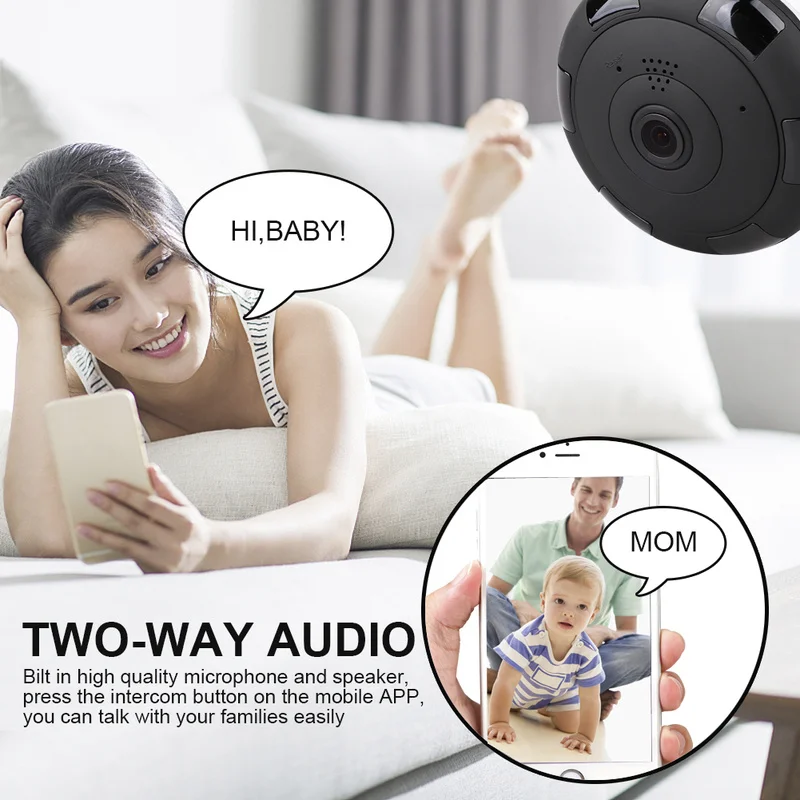 960P Wifi Camera 360 Degree Panoramic Camera Baby Monitor Home Security