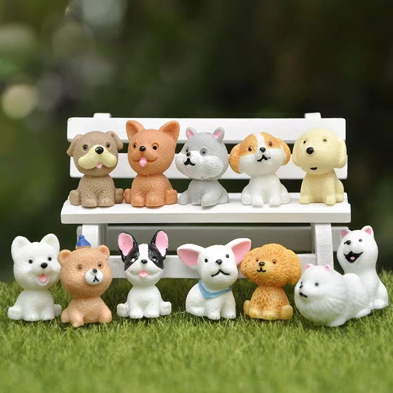 Mini size Simulation action Figures small dog Animal Model Miniature Figurine Fairy home Garden Wedding Doll Decoration kids toy | Игрушки и