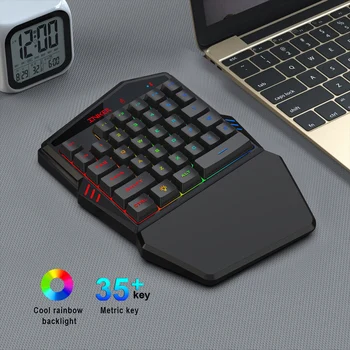 

HXSJ BT 4.2 Keyboard Wired Gaming Mouse Combo Wireless 35-Key Keyboard Mouses 3200DPI 7 Buttons LED Optical Mice