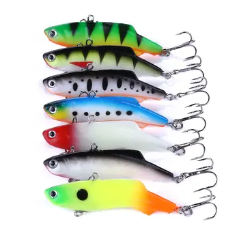 

7pcs VIB Ice Fishing Lure 7.5cm 17.2g Fishing Lures Soft Isca Artificial Bait Wobber Sinking Lead Bait