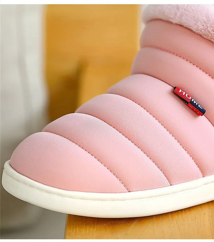 Suihyung/женские тапочки; зимняя теплая Домашняя обувь; домашние тапочки без шнуровки; нескользящие домашние тапочки; шлепанцы для влюбленных; обувь на плоской подошве с мехом
