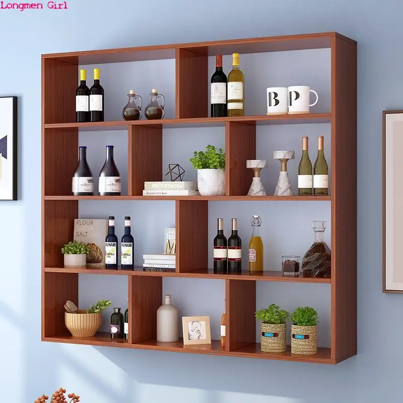 Wall-mounted Dining Room Home Wine Rack Bar Furniture Shelves Hanging Wine Rack Creative Multi-layer Modern Cabinet