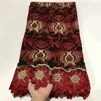 

2020 New Design African Lace Fabric 5 Yards High Quality Guipure Lace Water Tulle Nigerian Lace Fabric For Party