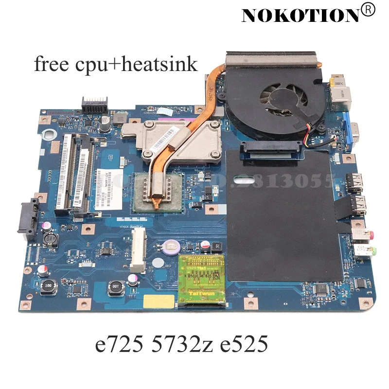 NOKOTION материнская плата для ноутбуков Acer eMachines E725 5732Z E525 KAWF0 DDR2 без ЦП + радиатор |